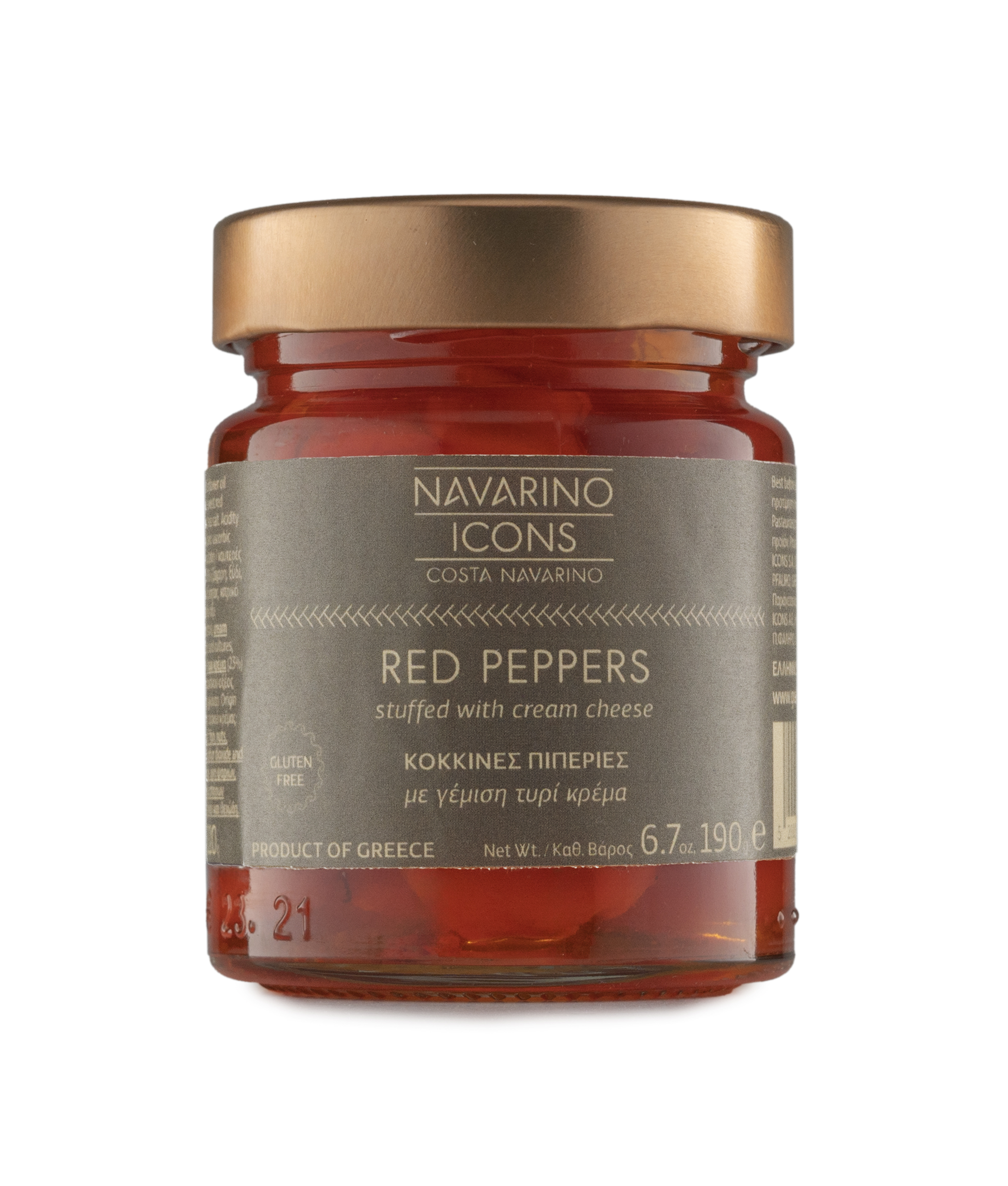 Navarino Icons Red Peppers Stuffed with Cream Cheese, 190g